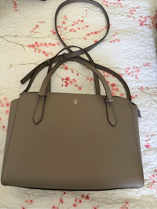 Tory Burch Handbags - Tory Burch Gray Leather Satchel
